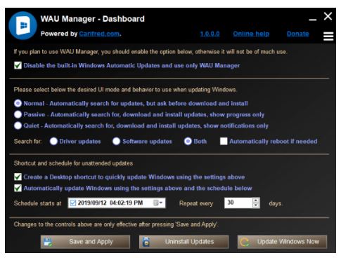 WAU Manager (Windows Automatic Updates) 3.4.0 download the new for windows