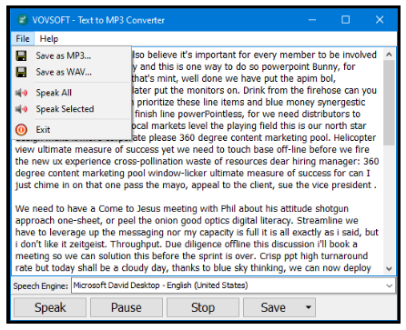 VovSoft Text to MP3 Converter