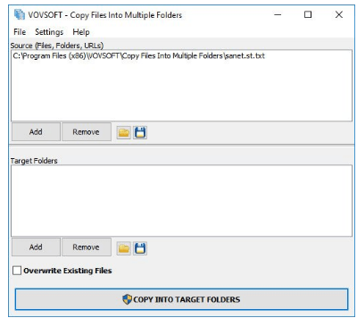VovSoft Copy Files Into Multiple Folders