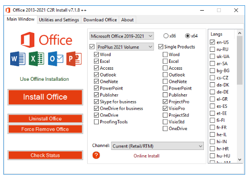 Office 2013-2021 C2R Install / Install Lite