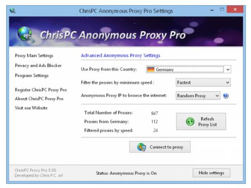 ChrisPC Anonymous Proxy Pro